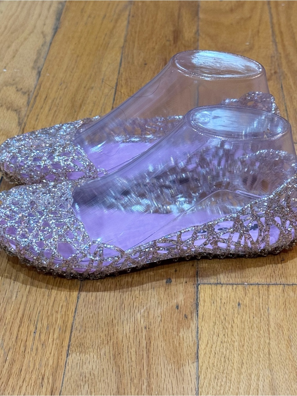Kusto Pink Glitter Jelly Ballet Flats Brand New Open Box Sparkle Shoes - Picture 5 of 7